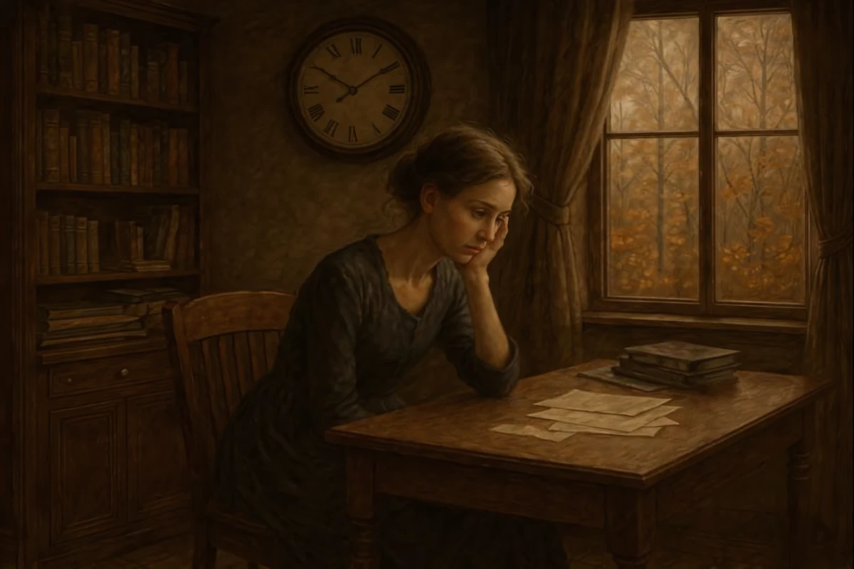 Einsame, nachdenkliche Frau