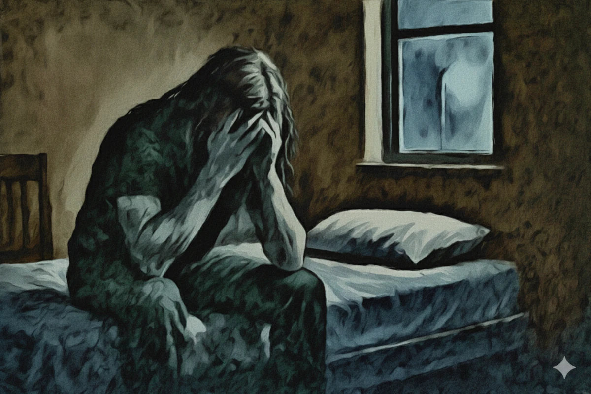 Das Gefühl eines nachdenklichen, verzweifelten Mannes